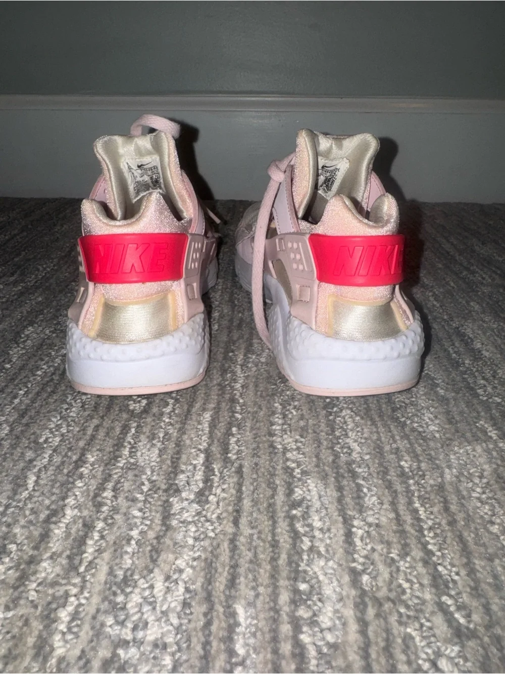Nike Kids Pink and White Athletic Sneakers